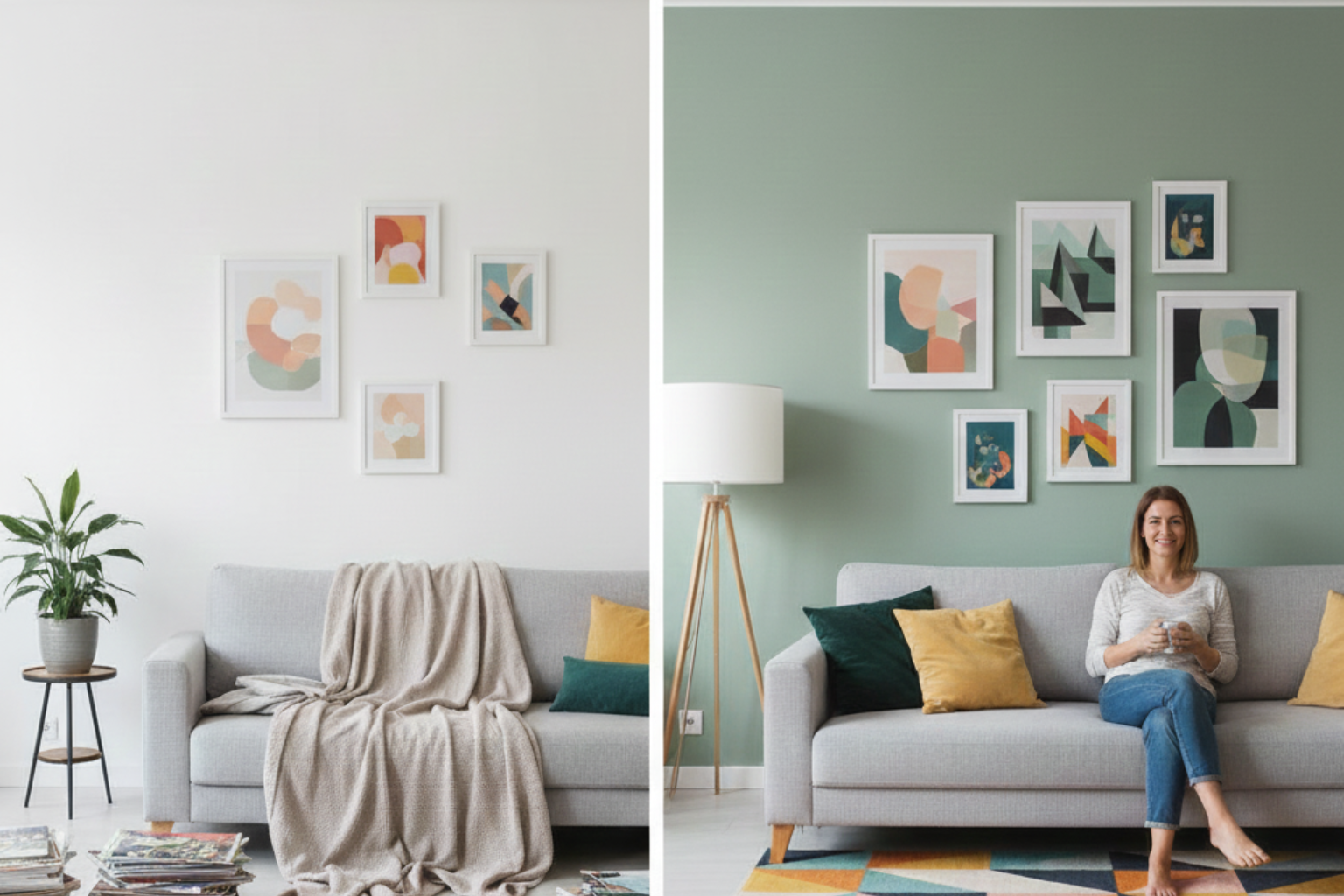 Transformando espaços através de pequenos detalhes. rês vasos decorativos com suculentas e cactos sobre uma prateleira de madeira rústica, ilustrando o conceito.